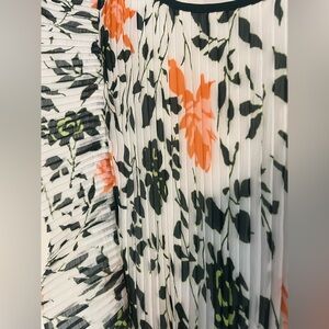 Club Monaco Floral Pleated Jumpsuit - Black, White, Orange